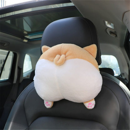 Car Seat Neck Pillow Novelty Corgi Dog Headrest Cushion Plush