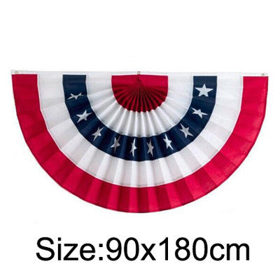 3*6ft Ruffled Ornament Banner Labor Day Independence Day American Flag