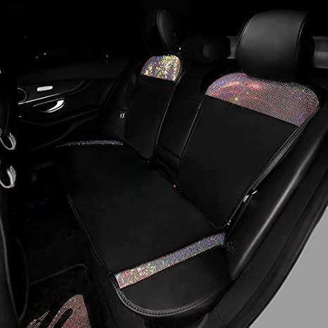 Car Universal Bling Back Crystal Rhinestones Seat Cushion Rear Bench Set