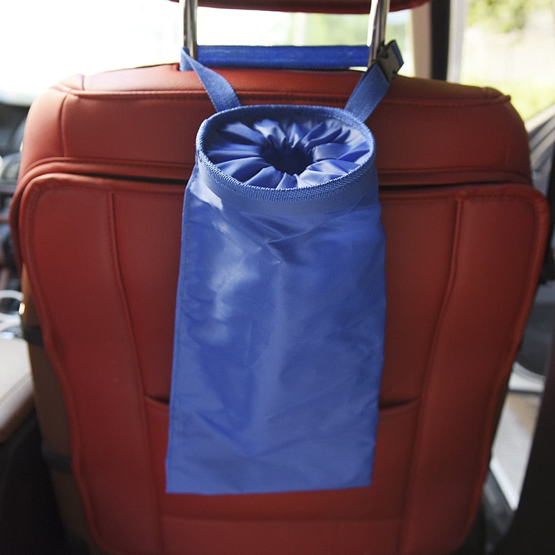 Car Seat Back Garbage Bag Portable Trash Oxford Cloth Organizer Case Box