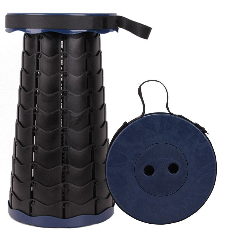 Portable Folding Seat Cushion Retractable Plastic Outdoor Telescopic Chair