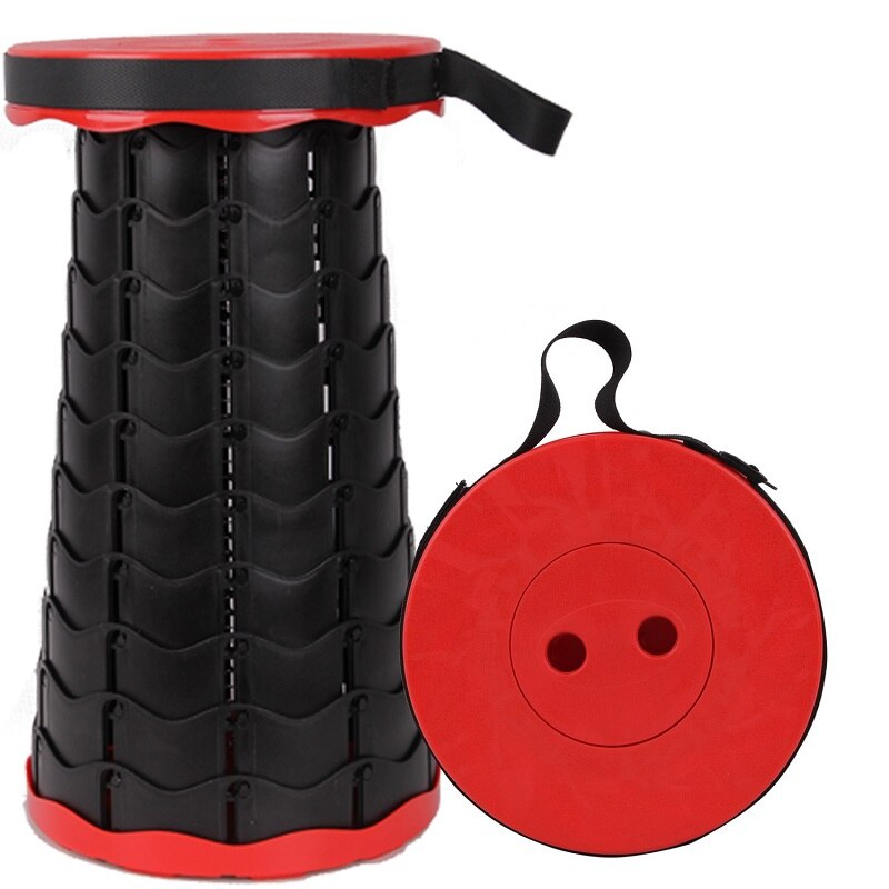 Portable Folding Seat Cushion Retractable Plastic Outdoor Telescopic Chair