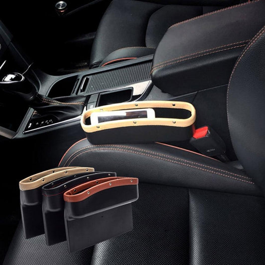 Car Seat Storage Box Portable Multifunctional Leather Gap Box Organizer