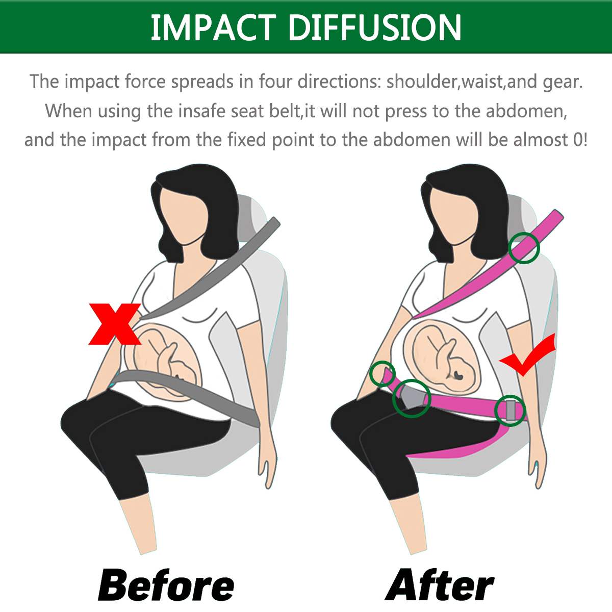 Car Pregnant Seat Belt Adjuster Comfort Safety Driving Belt
