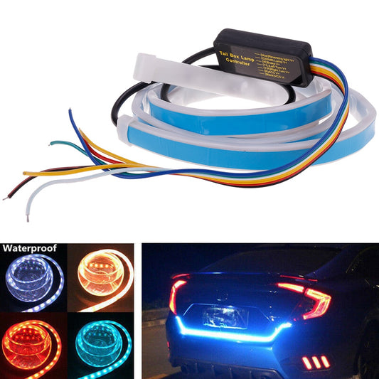 Car Flow Type 36 LED Car Tailgate Strip Waterproof Brake Driving Turn Signal Light Four Colors 1.2m 12V