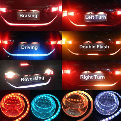 Car Flow Type 36 LED Car Tailgate Strip Waterproof Brake Driving Turn Signal Light Four Colors 1.2m 12V