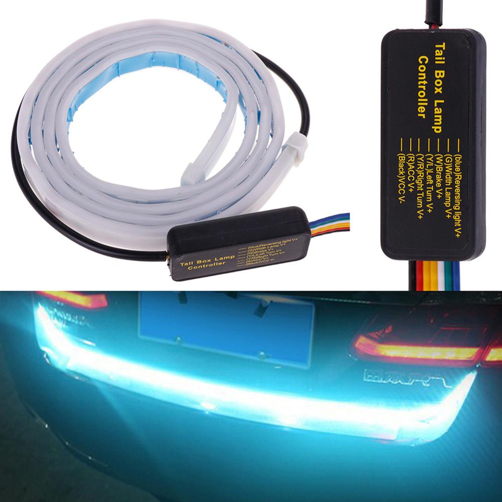 Car Flow Type 36 LED Car Tailgate Strip Waterproof Brake Driving Turn Signal Light Four Colors 1.2m 12V
