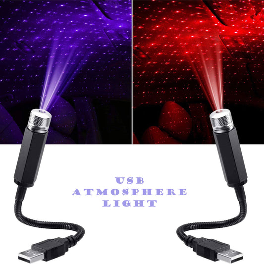 Romantic LED Car Star Night USB Decorative Projector Atmosphere Galaxy Lamp