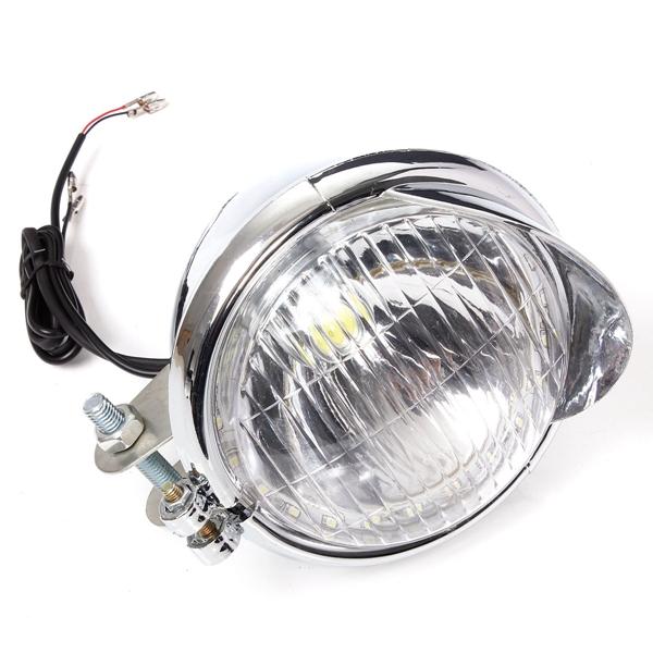Motorcycle LED Headlight Lamp Chrome Case