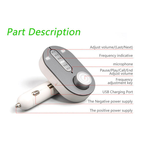Car Bluetooth Kit Hands Free Player Charger