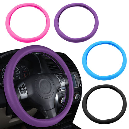 Car Women Soft Rainbow Comfy Grip Silicone Steering Wheel Cover