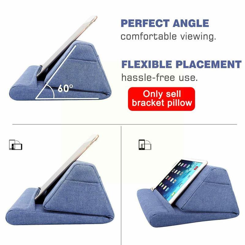 Tablet PC Stand Holder Computer Cushion Linen Cotton Lightweight Storage