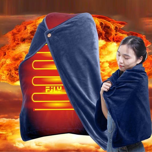 Electric Heating Blanket Warm Shawl Coral Fleece Plush 3-speed Adjust Cushion