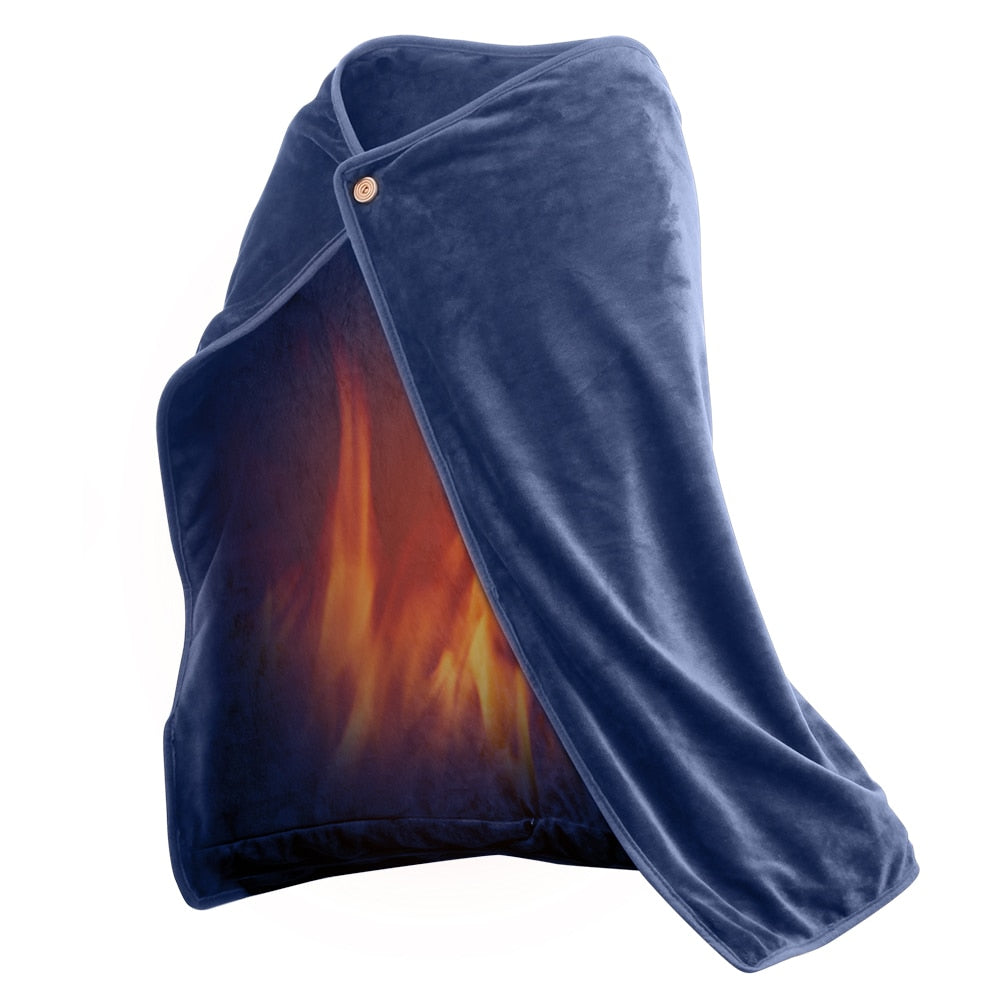 Electric Heating Blanket Warm Shawl Coral Fleece Plush 3-speed Adjust Cushion