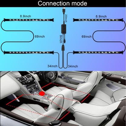 Car  Strip Light Bluetooth Atmosphere Wireless Remote Control  LED
