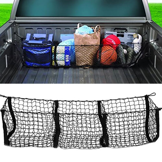 Universal Car Pickup Trucks Net Bag Three Grid Luggage Organizers