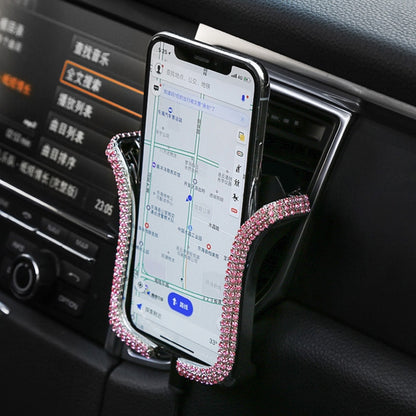 Car Phone Holder Universal With Bing Crystal Rhinestone
