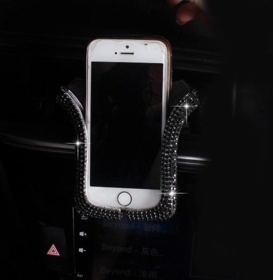 Car Phone Holder Universal With Bing Crystal Rhinestone