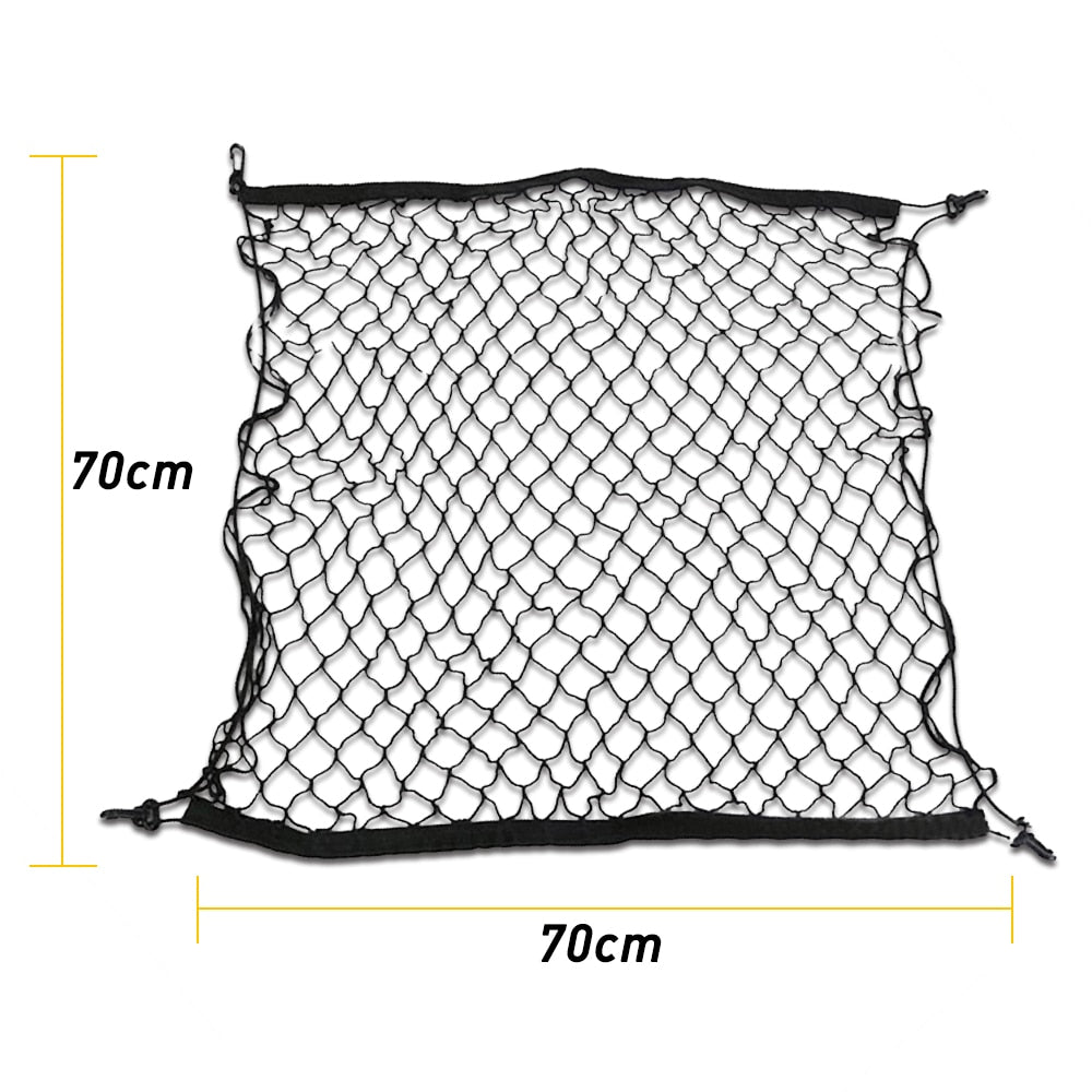 Car Trunk Rear Cargo Luggage Nylon Elastic Mesh Net With 4 Plastic Hooks Pocket