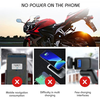 Motorcycle Waterproof USB Charger Voltmeter Mobile Phone 12V 24V