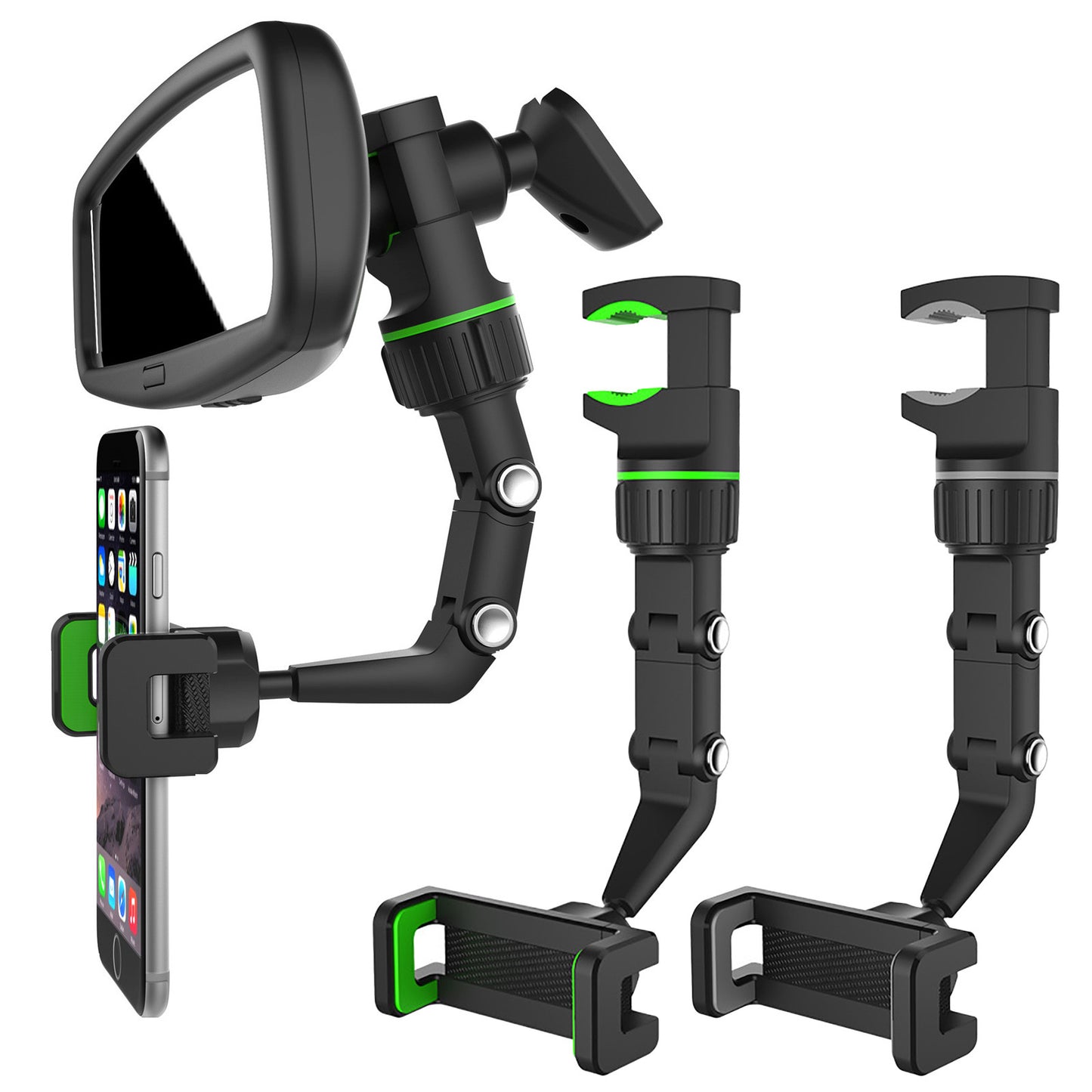 Multifunctional Rearview Mirror Phone Holder Universal 360° Rotating Mount