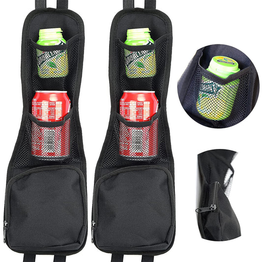 Car Seat Side Organizer Storage Mesh Hanging Bag 2 Pack