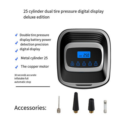 Car Air Pump Pointer Digital Display Tire Inflator with LED Light