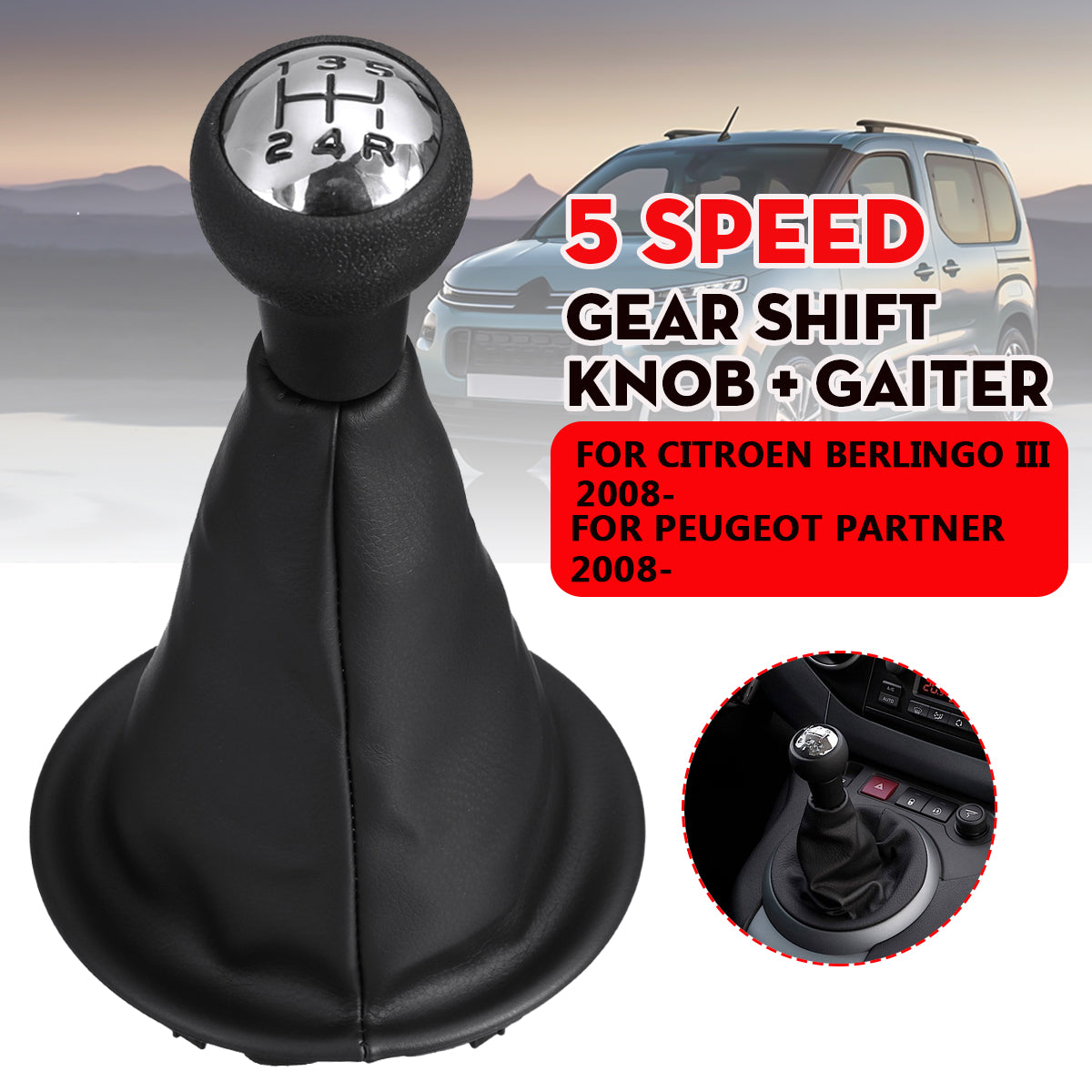 Car Gear Shift Knob Gaiter for Citroen Berlingo for  Gear Head Dust Cover 5 Speed