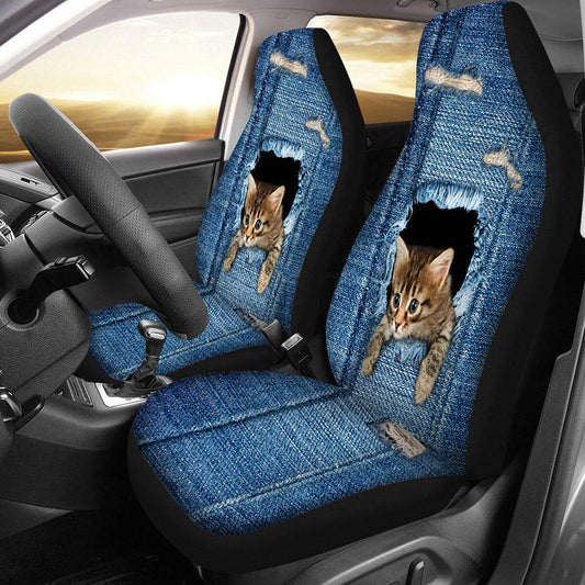 Car Front Seat Cover Protector Cushion Cat Dog Printed