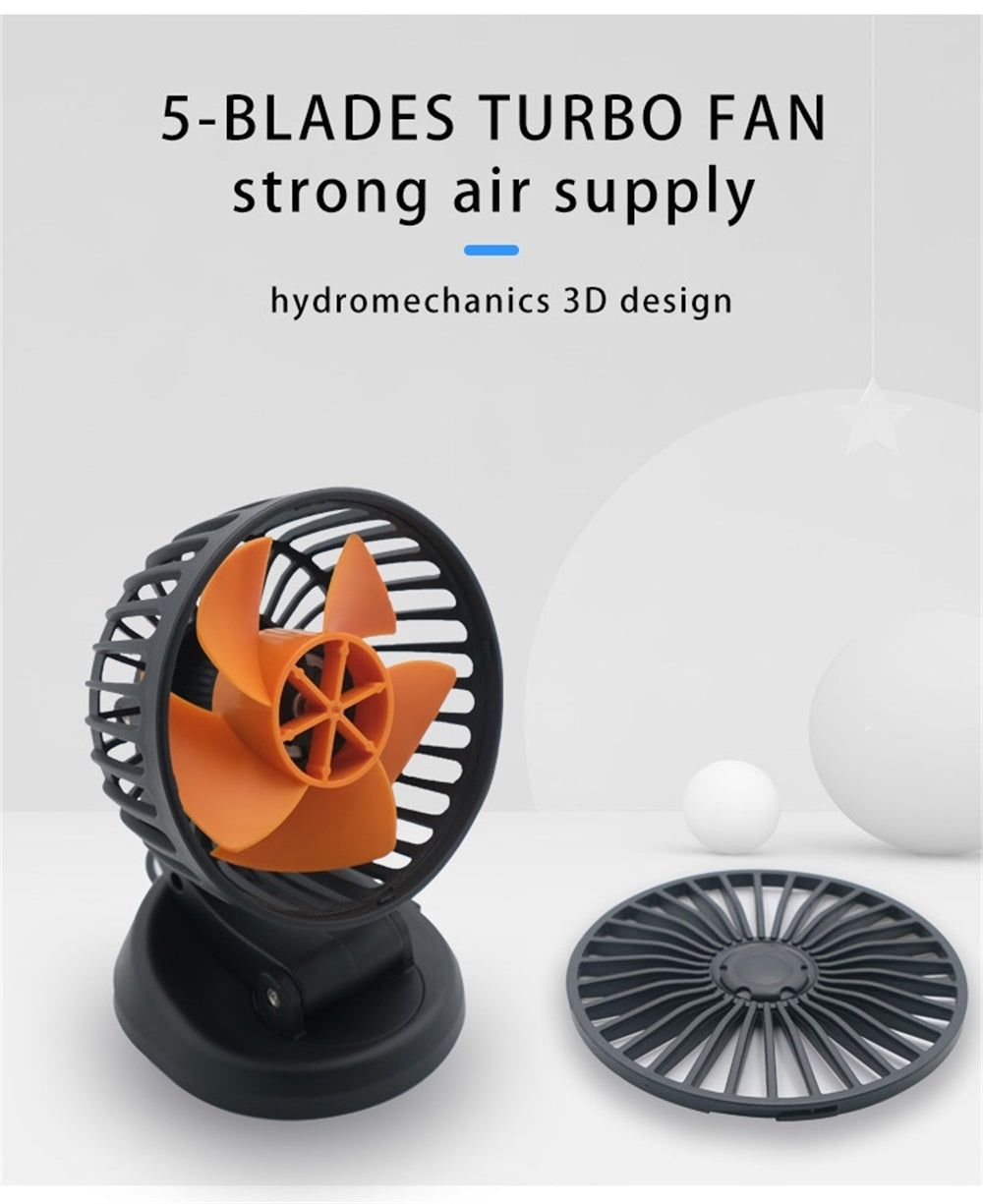 Mini Car Fan USB Rechargeable Shaking Head Folded