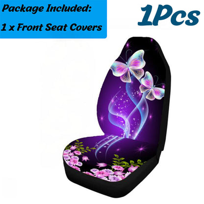 Universal Car Seat Cushion Purple Butterfly Covers
