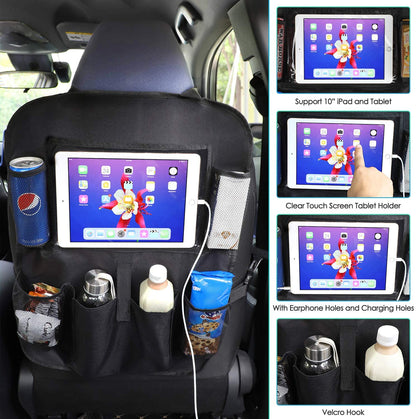 Car Backseat Organizer Storage Pockets Seat Back Protector
