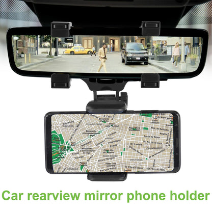 Car Rear View Mirror Phone Holder Mount For Universal Smartphone