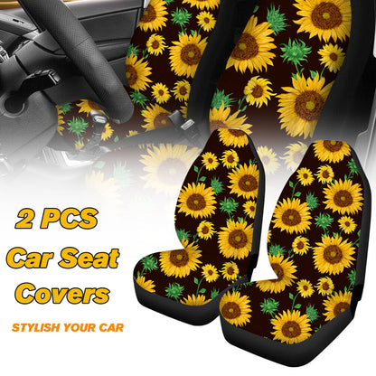Car Seat Cushion Covers Front Full Sunflower 2 Pcs