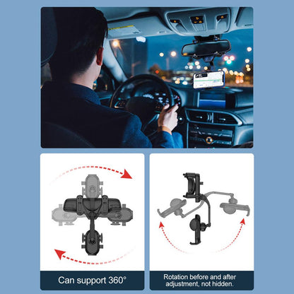 Car Phone Holder 360 Rotation Universal Rearview Mirror Mount