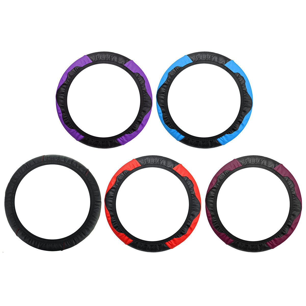 Car Carbon Fiber Steering Wheel Cover Anti-slip Protector