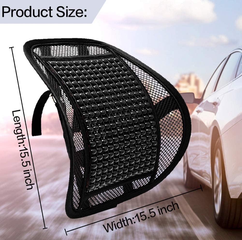Car Lumbar Support Massage Double-Layer Mesh Breathable Back Support Cushion