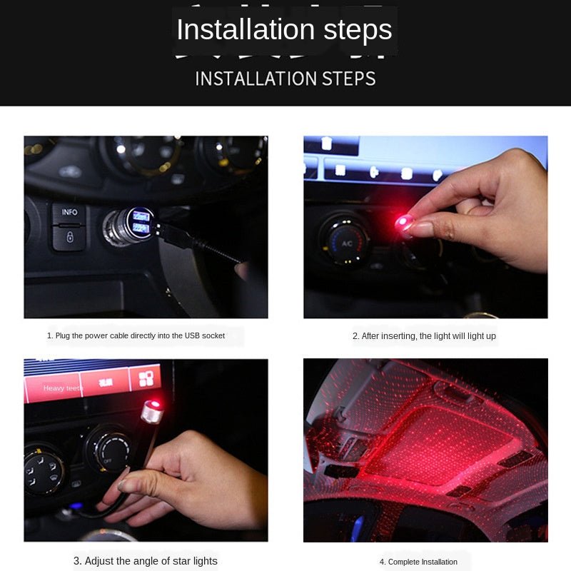 LED Laser Atmosphere Ambient Projector Lights USB Auto Decoration