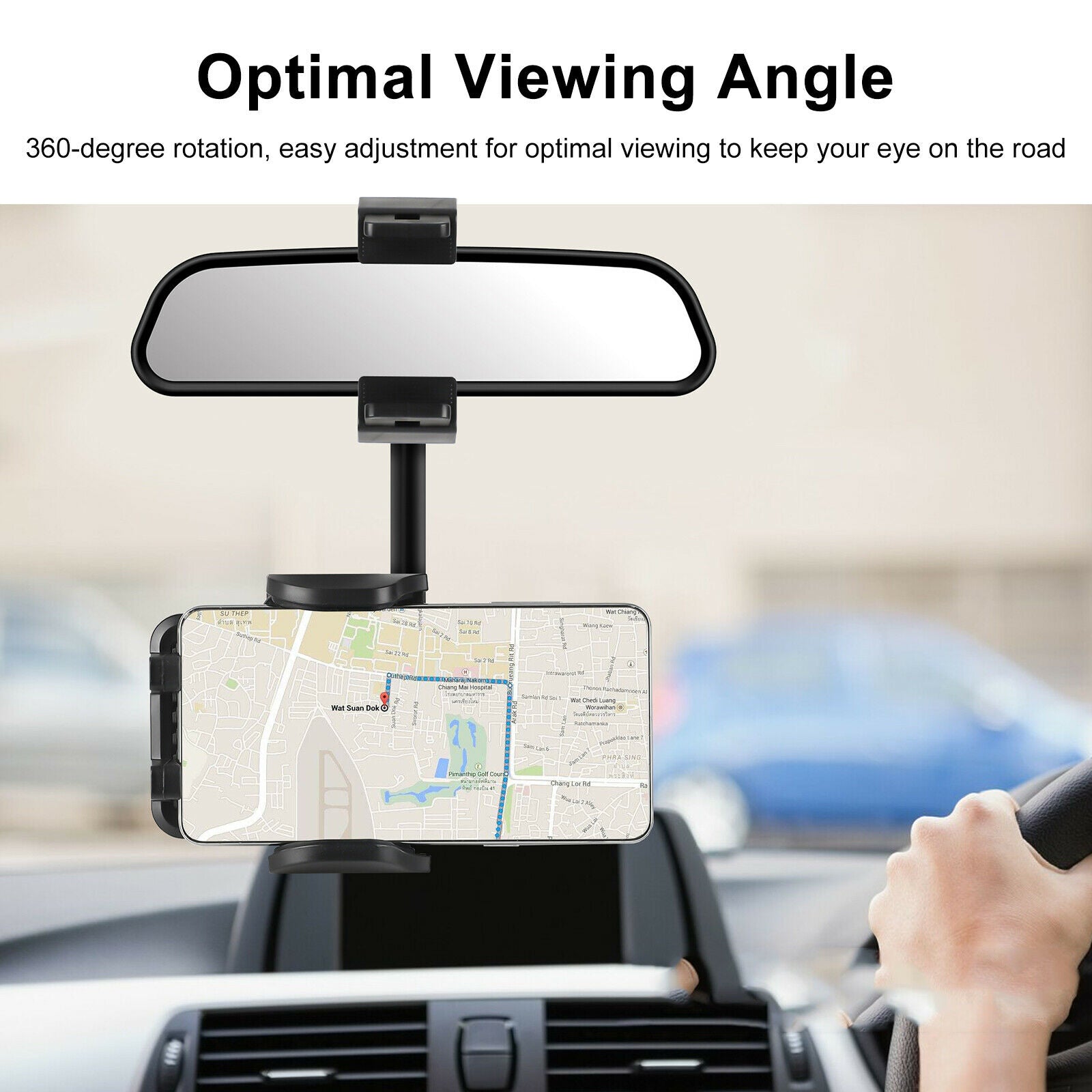 Car Phone Holder Rotating Vent Rearview Mount
