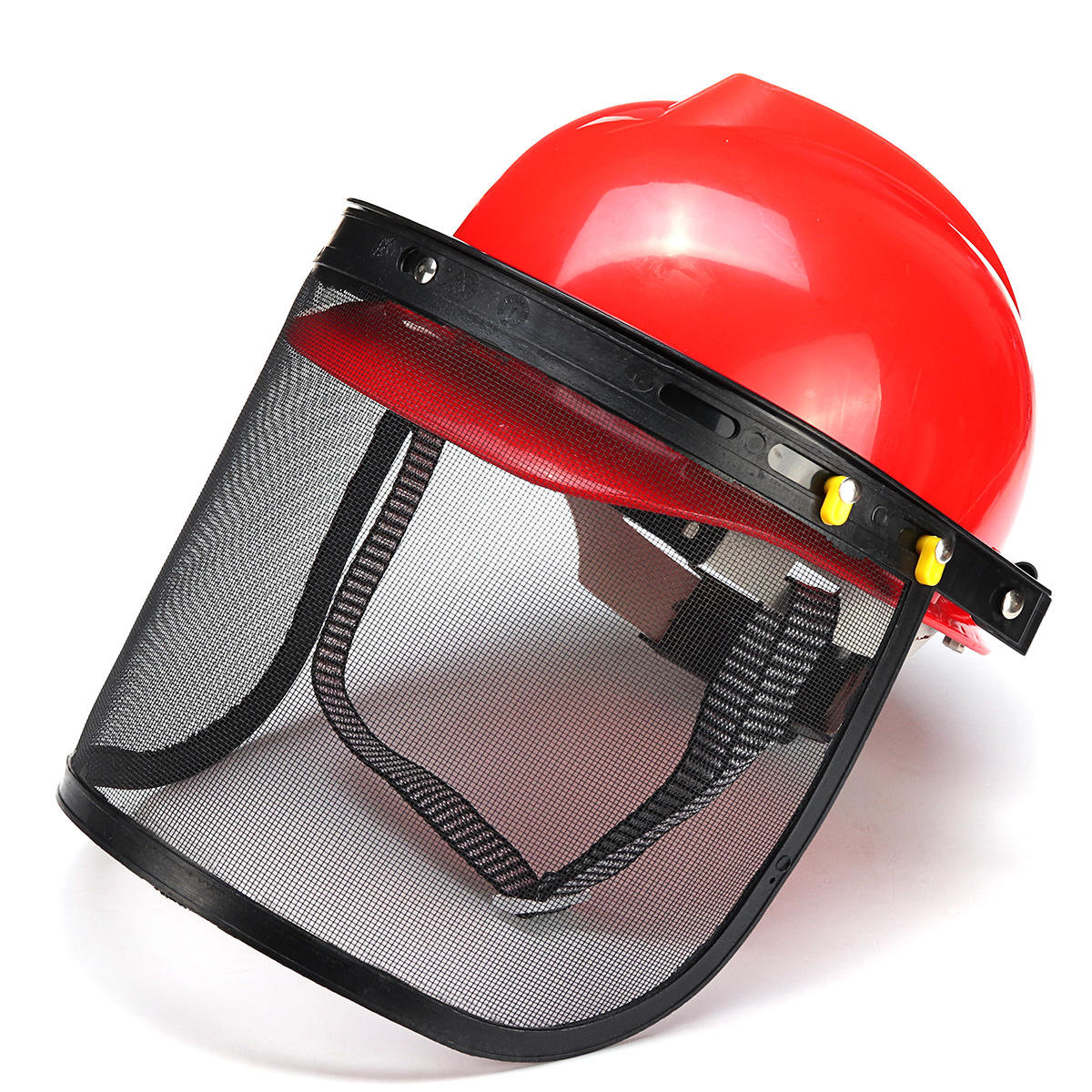 Motorcycle Red Safety Helmet Full Face Mask Chain Saw Net