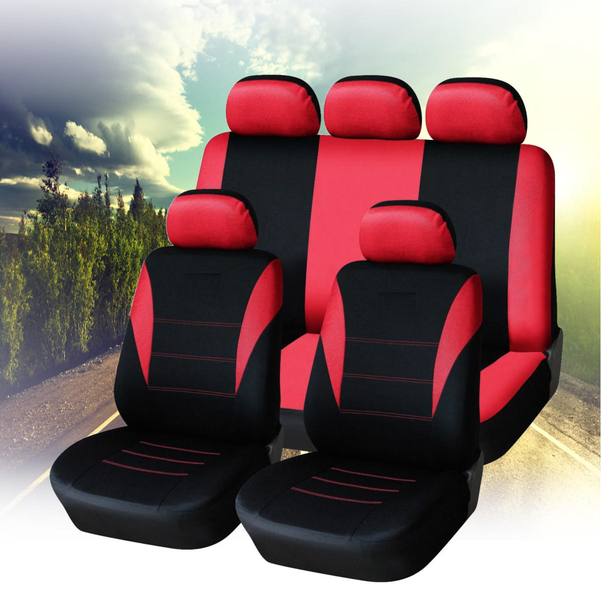 Car Seat Cushions Covers Full Airbag Compatible Protector 9 Pcs