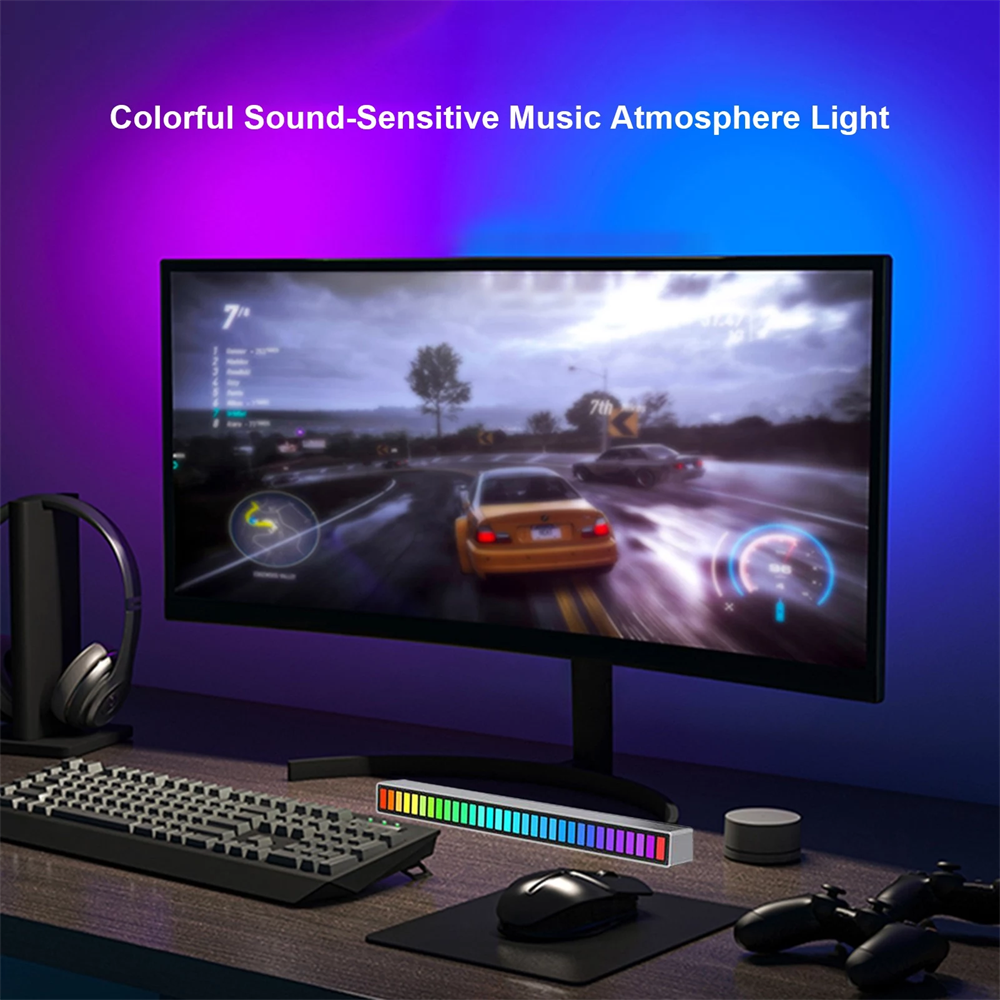 LED Sound Control Rhythm Colors Car Home USB Light