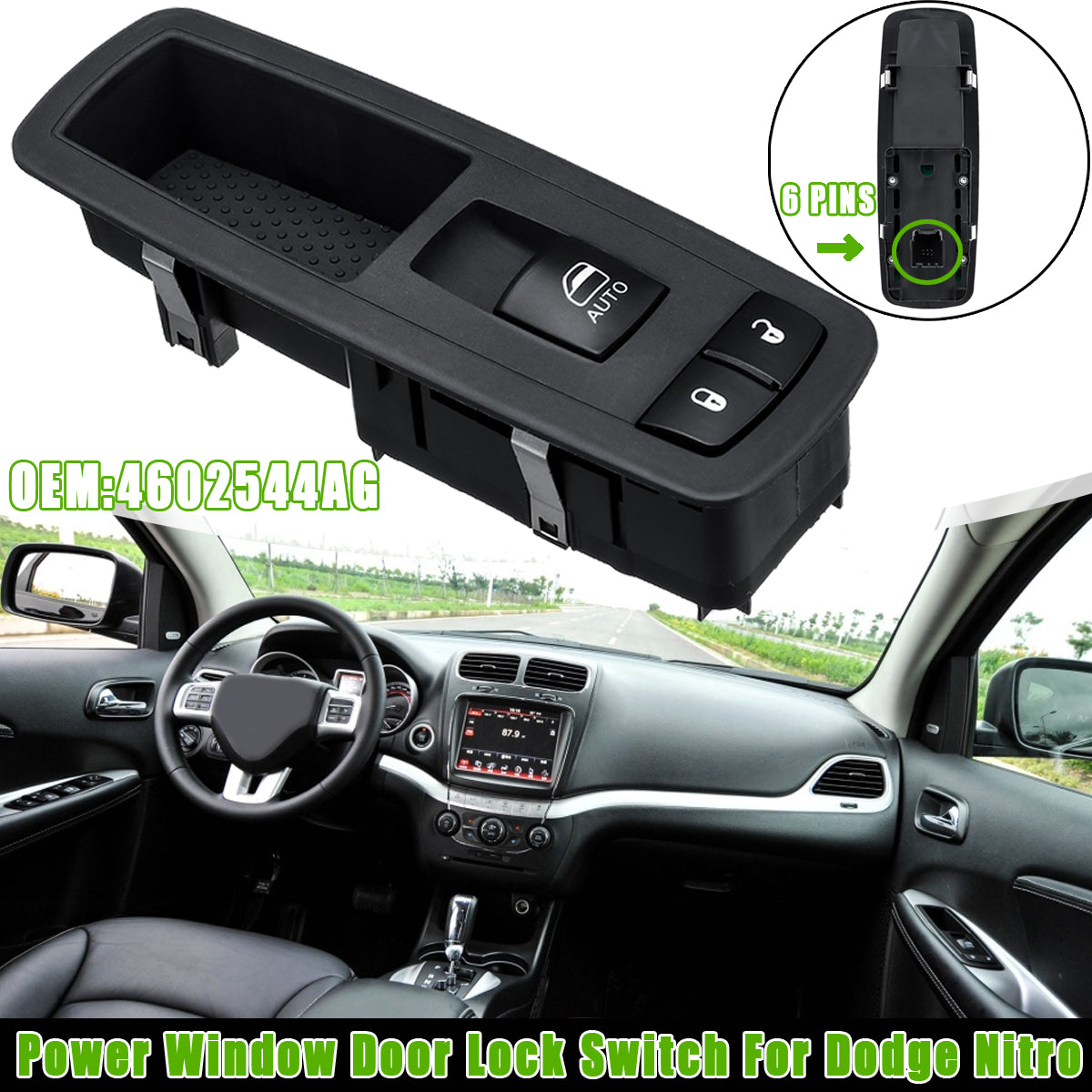 6 Pin Window Button Car Front Side Door Power 6 Pin Window Switch For Dodge/Chrysler/Jeep ...