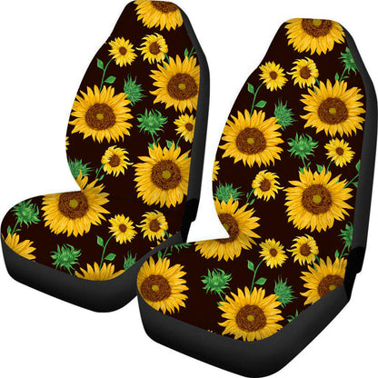 Car Seat Cushion Covers Front Full Sunflower 2 Pcs