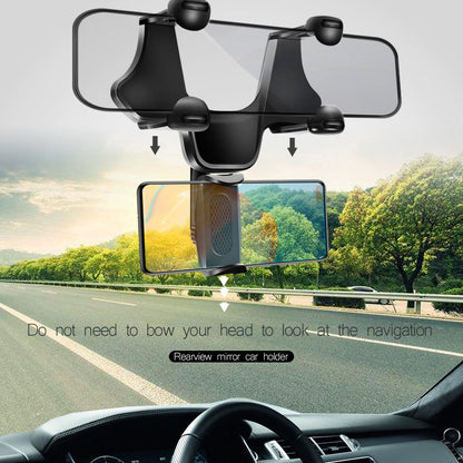 Car Phone Holder Rearview Mirror Stand Rotating Universal Support