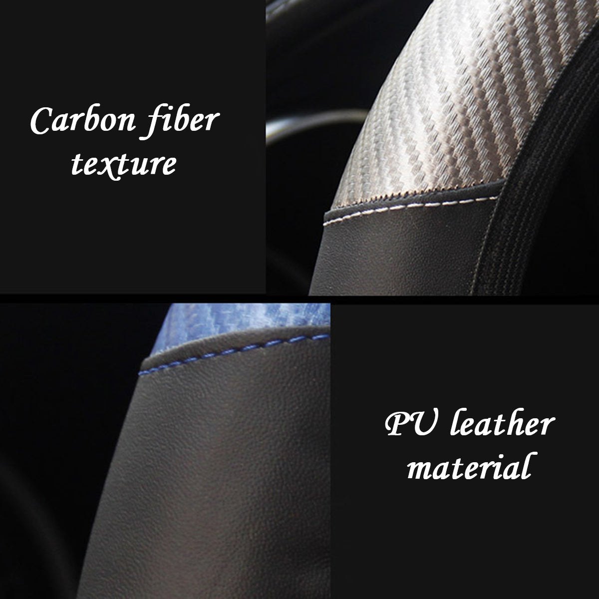 Car Steering Wheel Cover Universal Fiber PU Leather Protector