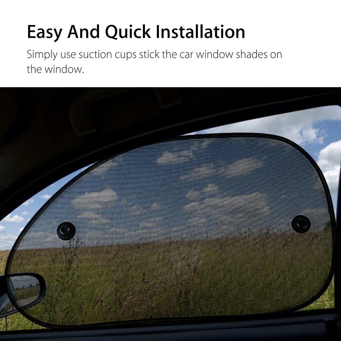 Car Side Rear Window Screen Sun Shade Mesh Cover Windshield 2PCS