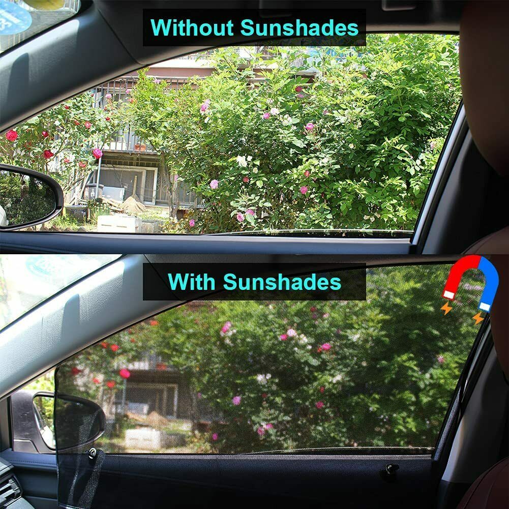 Car Side Window Sun Shade Magnetic Heat Insulated Mesh UV Protection Cover 4pcs