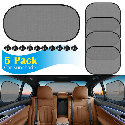 Car Side Rear Window Screen Mesh Sun Shade Windshield Sunshade Visor 5 PCS