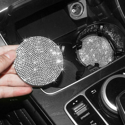 Bling Car Coasters for Cup Organizer Universal Vehicle Holder 2pcs